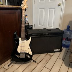 Squire Electric Guitar With Amp