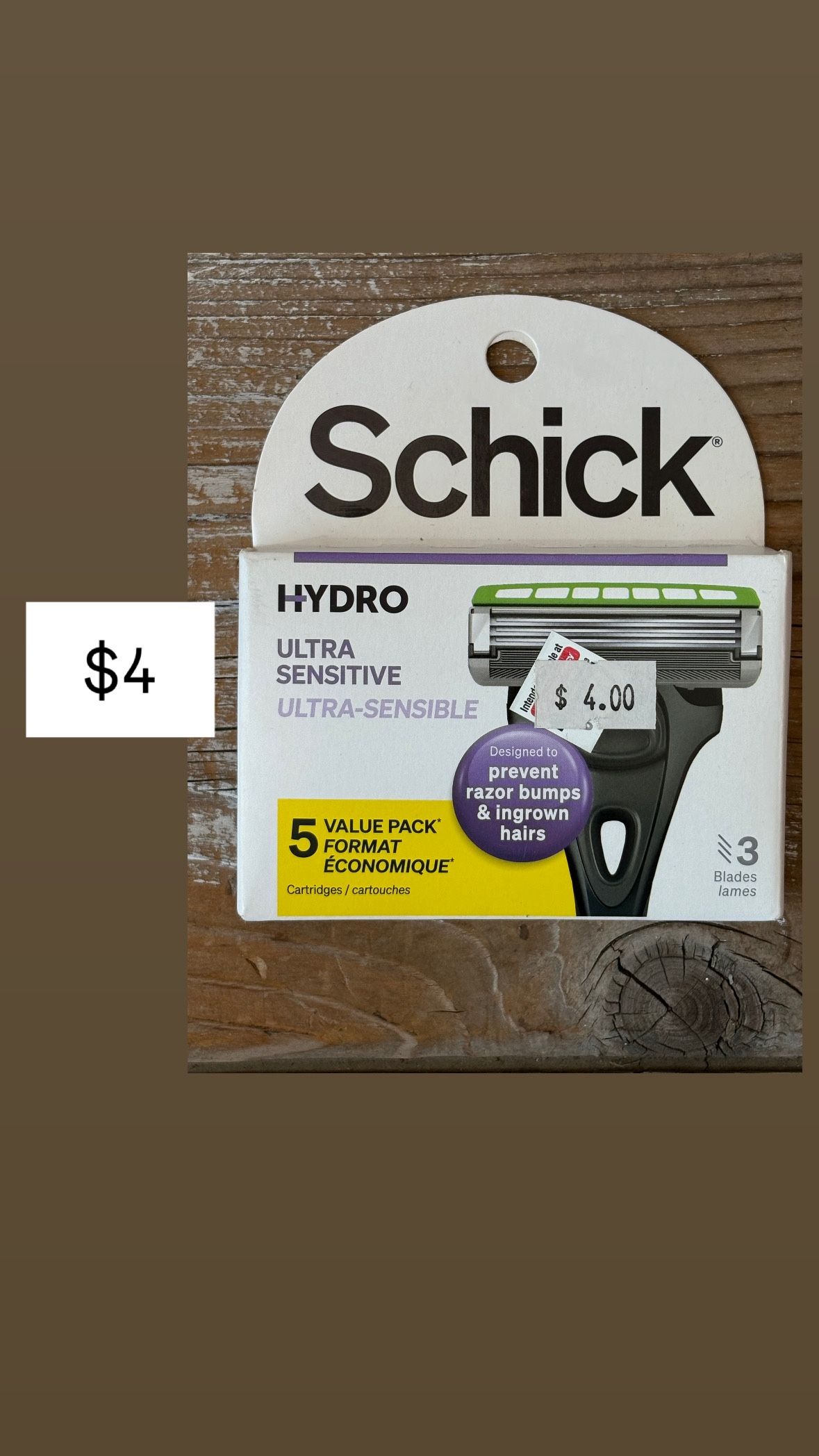 Schick Hydro Ultra Sensitive Razor Blade Refills, 5ct, Men's Razor Refills