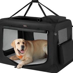 Feandrea 40" Collapsible Soft Dog Crate Portable Travel Dog Crate for Indoor Outdoor Use - Black