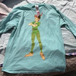 NWOT Adult Large Disney Parks Peter Pan Shadow Double Graphic Long Sleeve Shirt