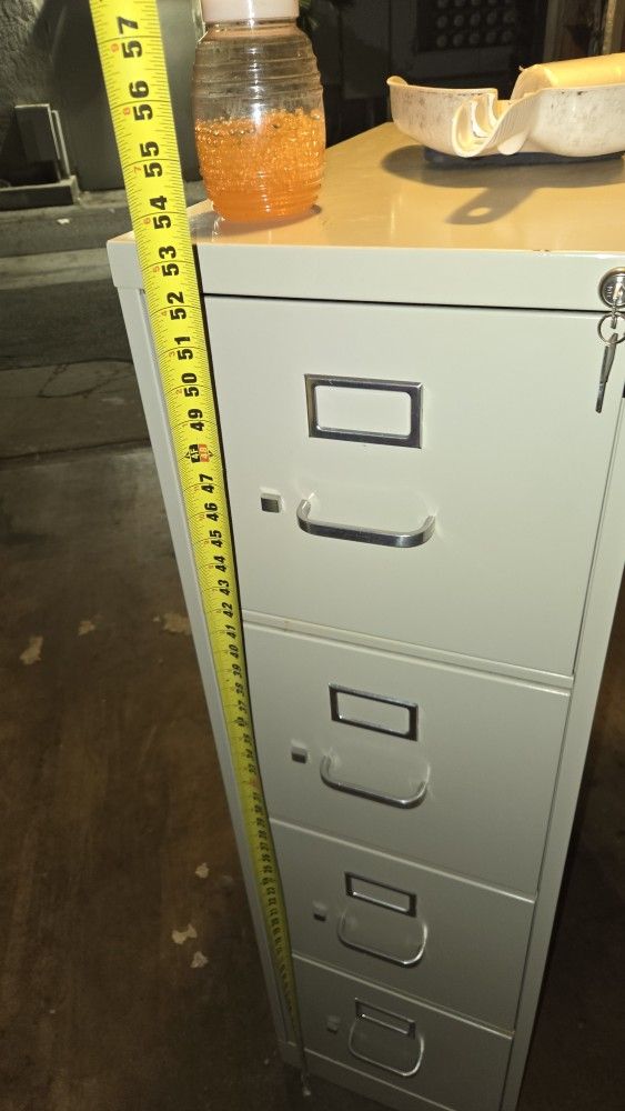 Vertical File Cabinet - Legal, 4 Drawer, Tan