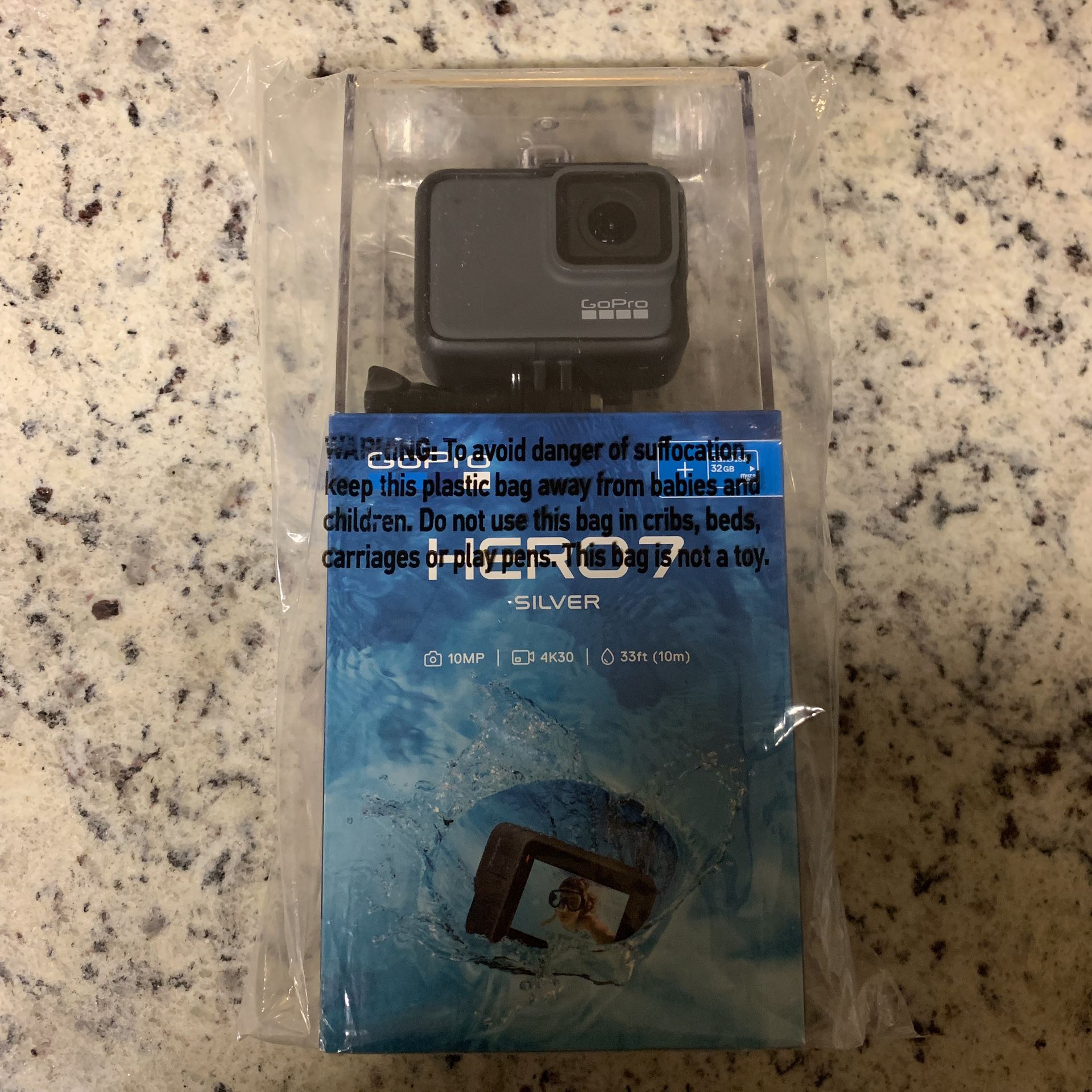 GoPro Hero 7 Silver Specialty Bundle with SD Card, Brand New
