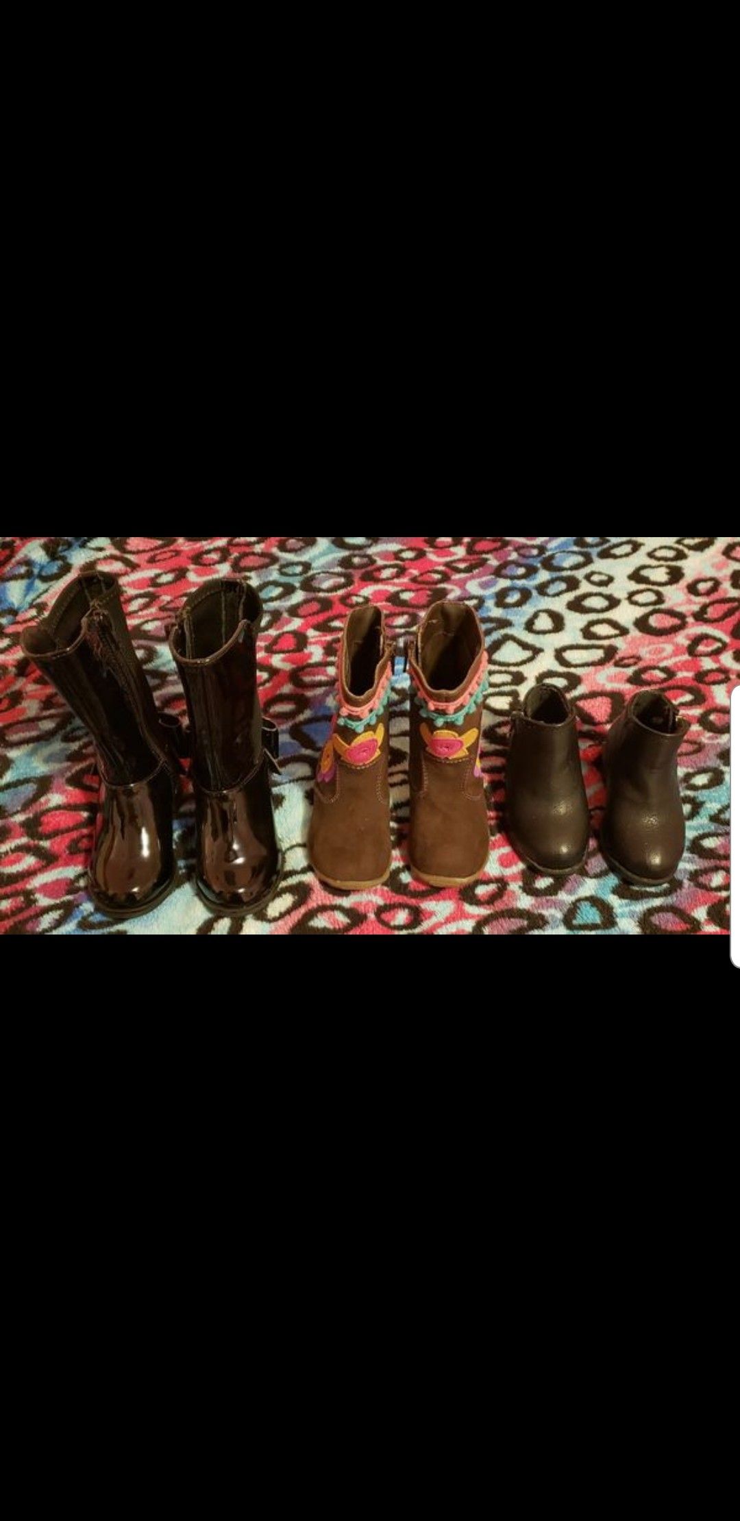 3 pairs of boots for baby girl size 4-5