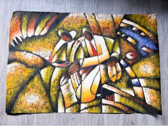 Vintage Unmounted Cubist Painting