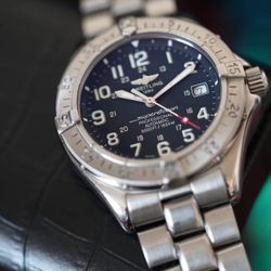 2002 Breitling Superocean 41MM Steel Black Dial Bracelet (A1734509/B409)