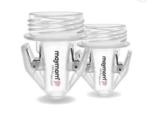 Maymom Breastmilk Storage Bag Adapters Compatible with Avent, Spectra S1, S2 Pumps with Wide Mouth Flange; Clear BPA Free Material; Boiling Water Safe