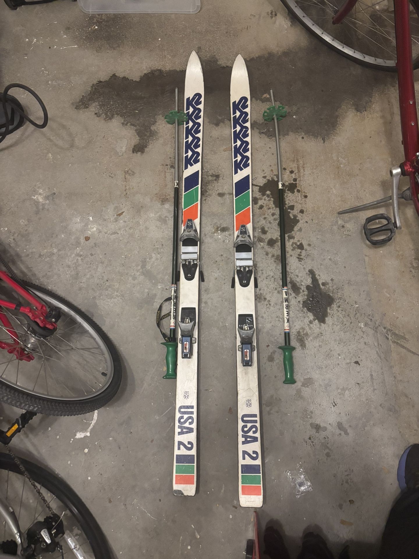 Old Set Of Salomon Skis 167cm