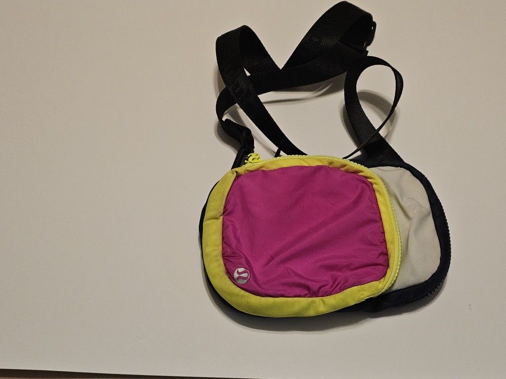 Lululemon athletica Pink and Yellow Women's Crossbody Bag