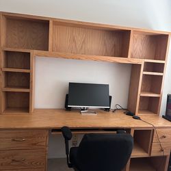 Solid wood desk with Hutch
