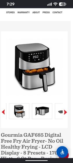 Gourmia GAF685 6qt Digital Air Fryer