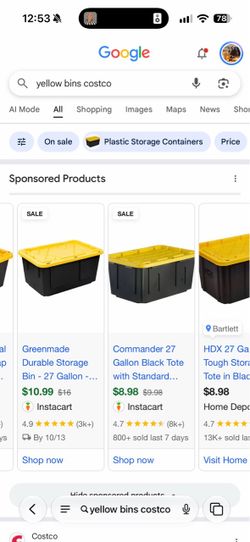 Large storage bins