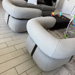 Four Hands Gareth Swivel Chairs designer set of 2