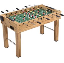 Competition Sized Wooden Soccer Foosball Table w/ 2 Balls, 2 Cup Holders