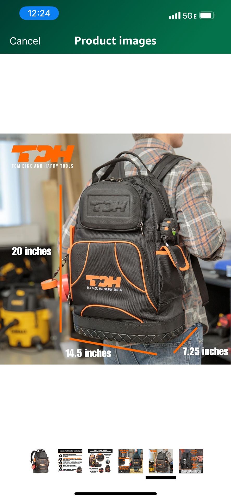 Tool Backpack Heavy Duty With Waterproof 