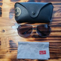 Ray Ban Aviator Sun Glasses Silver 