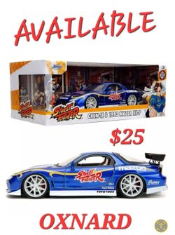 Jada Street Fighter 1993 Mazda RX-7 & Chun-Li Figure Diecast Mode 1/24