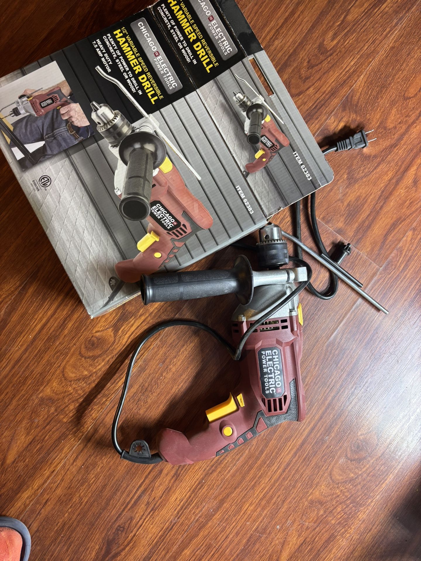 Chicago Electric Hammer Drill 1/2 Inch Corded
