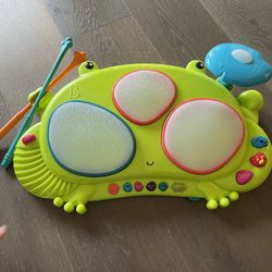 B. toys- Ribbit-tat-tat- Musical Drum Set for Kids- Instruments for Toddlers – Music & Lights – 2 Years +