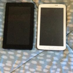 Amazon Fire 7 Tablet & Samsung Tab 3 (White) .