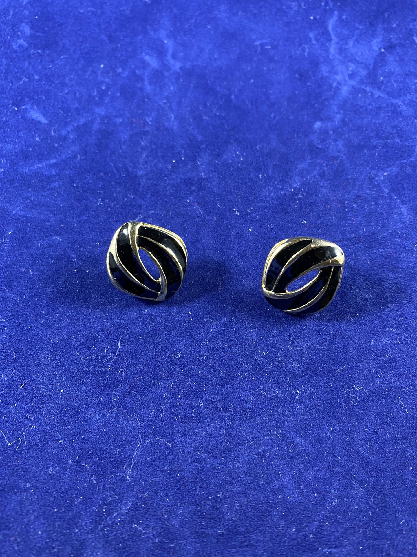 Gold and Black Mono Design Earrings