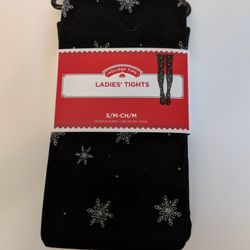 Snowflake Ladies Tights Size Medium