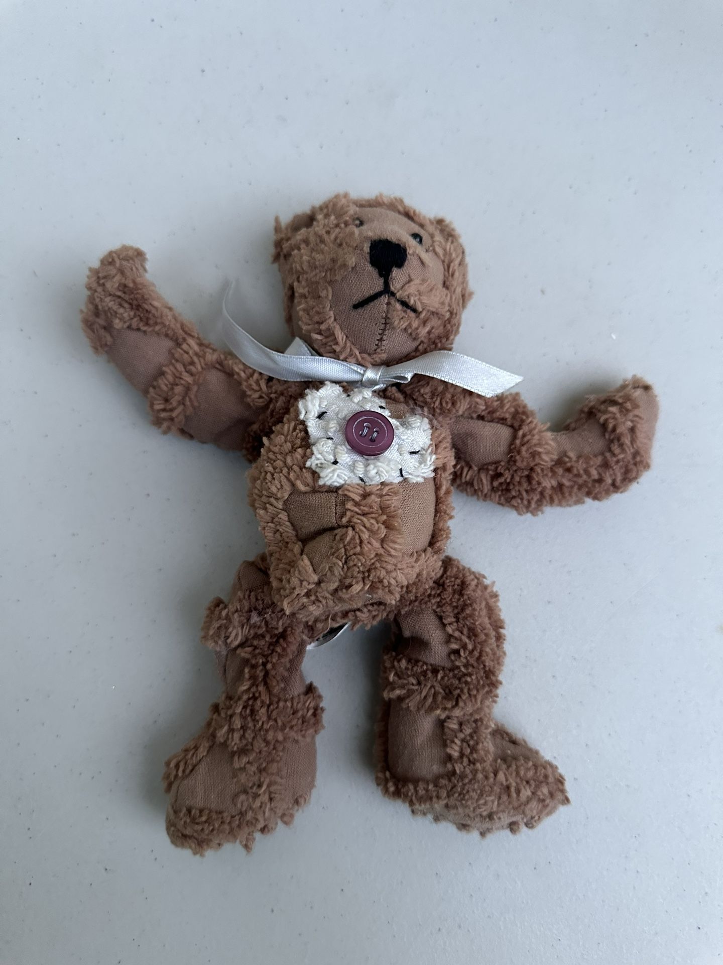 VTG 1999 From Grandma's Heart Brown Plush Stuffed Heart Chenille Teddy Bear 7.5"