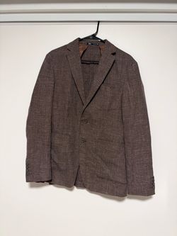 Zara Men’s Brown Plaid Lightweight Unlined Blazer Jacket - Size Medium
