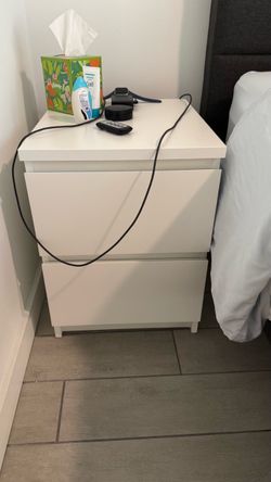 Pair of IKEA Malm nightstands white