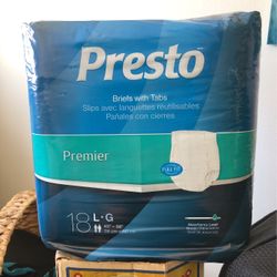 Adult Large 45”-58” Diapers 18 Ct. $7