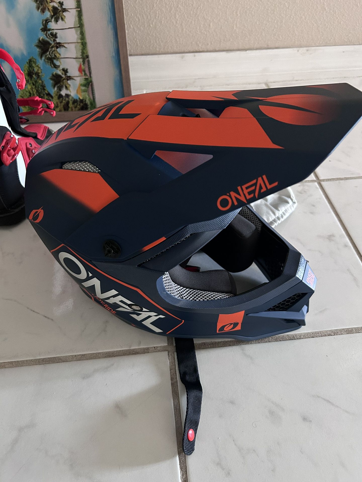 Motocross Helmet And Boots Size 5
