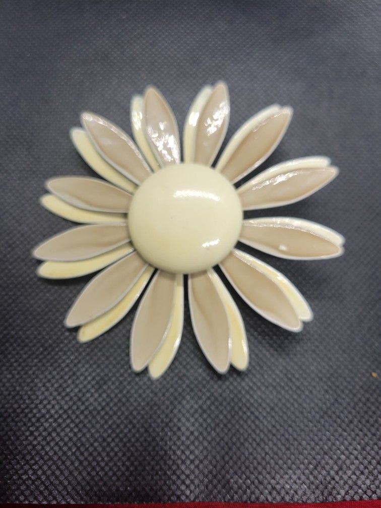 Two Tone Color Flower Brooch