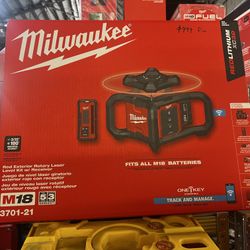 Milwaukee M18 2000 ft. Red Exterior Rotary Laser Level Kit with Receiver and Receiver Clamp