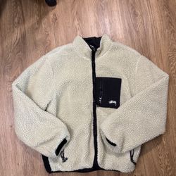 Cream Stussy Sherpa Jacket 