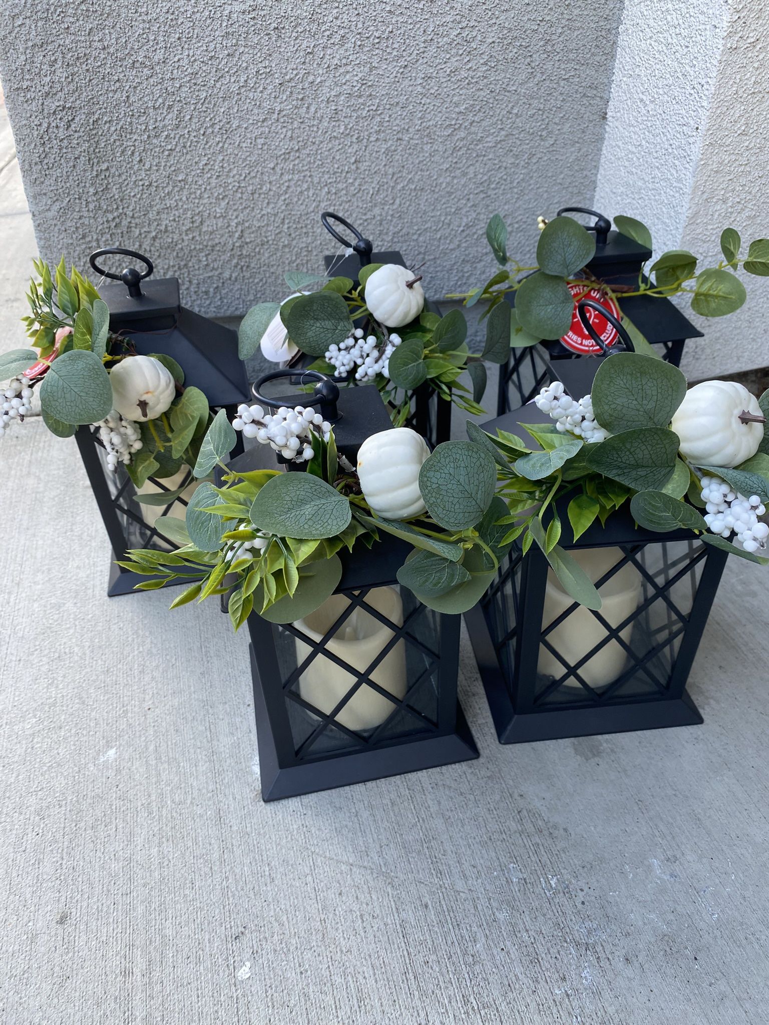 Decoration: About 2 Dozen Paper Roses And Candle Stick Holders And 5 Lanterns.