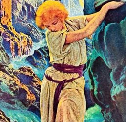THE CANYON Original Vintage Print Poster Maxfield Parrish Fine Art Deco Nouveau Antique 1970’s Collectible Neoclassical Allegory Painter HILLCREST