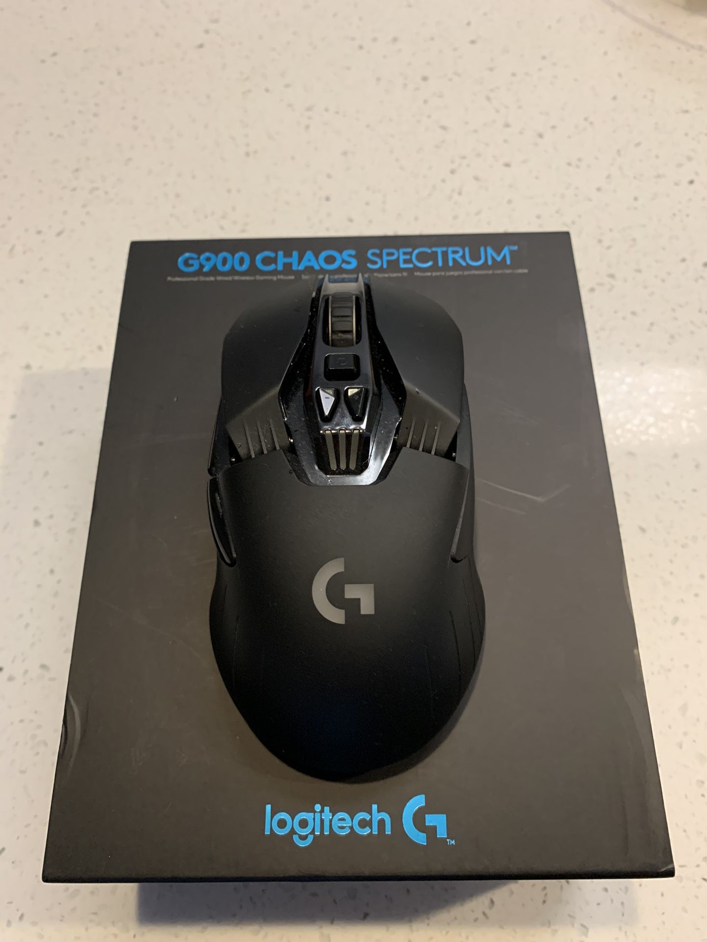 Logitech G900 Ambidextrous Wireless gaming mouse.