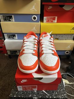 Nike Dunk Low Orange Paisley Size 7w 5.5 Boys