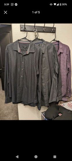 3 Men's Long Sleeve Dress Shirts XXL