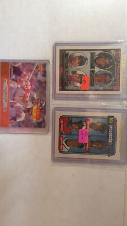 Three baseball cards