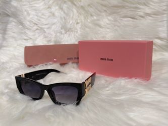 Miu Miu Black Cat-Eye Sunglasses with Case
