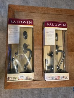 New In Box Baldwin Door Handlesets Antique Nickel