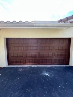 Wood-Grain Garage Door 16x7 – Hurrican Rated  (Installation INCLUDED)