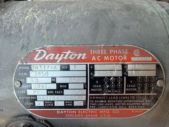 1HP Three Phase Electric Motor