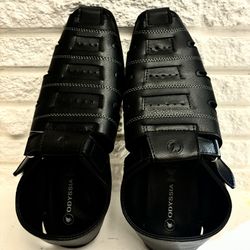 Brand new faux leather men's comfortable sandles made in India size 12 in mens Very comfortable and soft sandals for men's Made in India Size 12 Black
