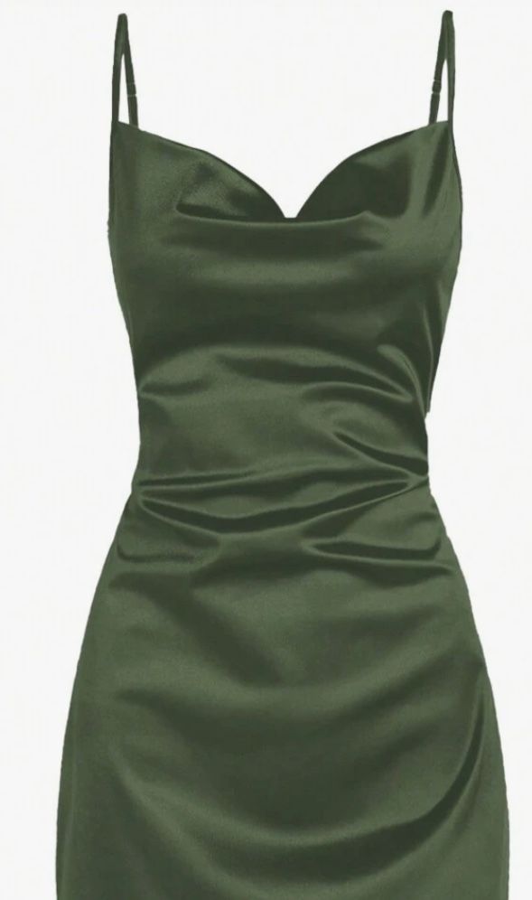Green Satin Dress