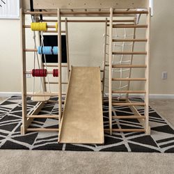 Wooden indoor play gym