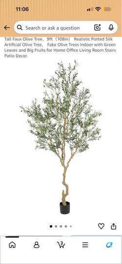 Tall Faux Olive Tree 9ft Artificial Potted Plant