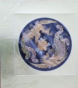 Chinese Hand Embroidered Double Phoenix Artwork