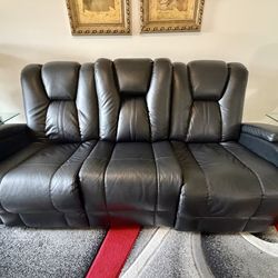 Leather sofa & Chair