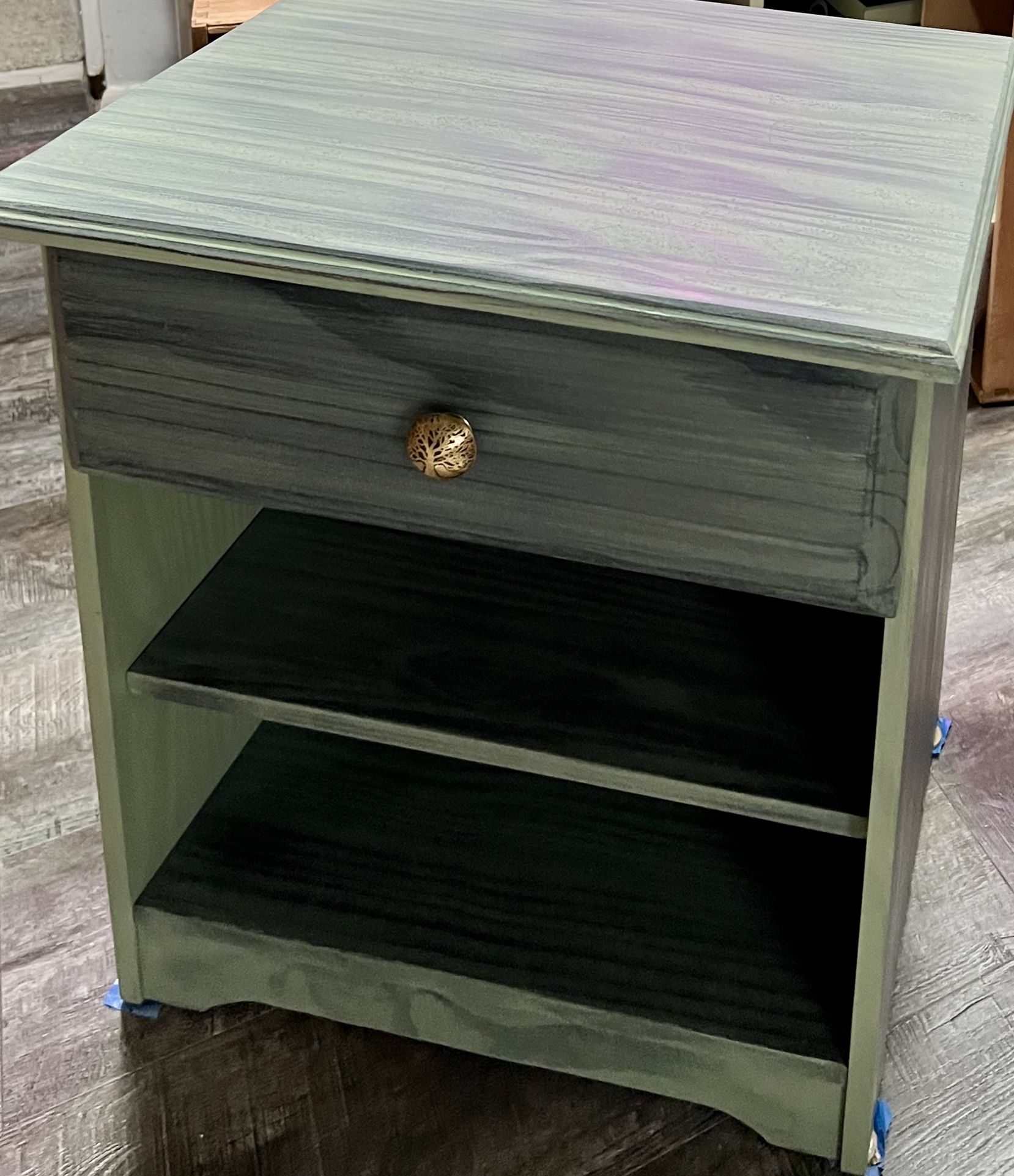 Refurbished- Sideboard-Bookshelf-Nightstand-One Drawer-Two Shelves
